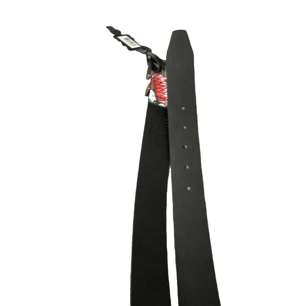 Ed‎ Hardy Men's Coy Fish Print Black Belt With Rivet Studs Size 42 New